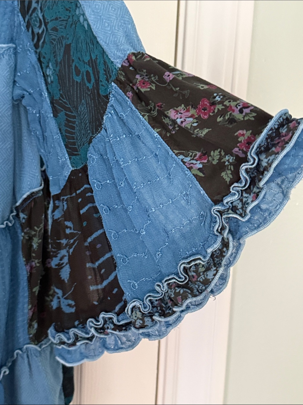 Young Threads Blue Patchwork Peasant Tunic - Picture 7 of 9